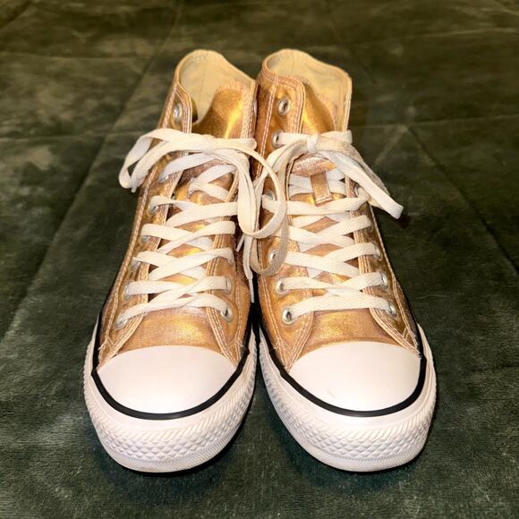 Converse Chuck Taylor All Star Hi Unisex Sneakers M6.5/W8.5 Gold Shoes 154034F - Picture 1 of 8